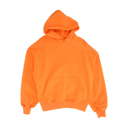 Orange Solid Hoodie Pullover