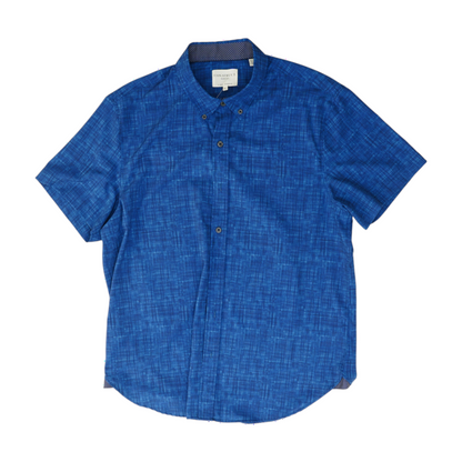 Blue Print Short Sleeve Button Down