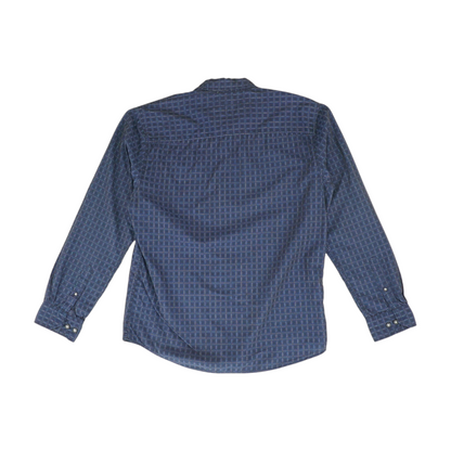 Navy Check Long Sleeve Button Down
