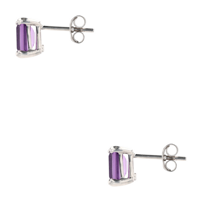 1 3/4 ctw Sterling Silver Amethyst Stud Earrings