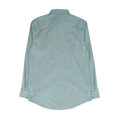 Green Houndstooth Long Sleeve Button Down