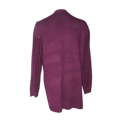 Burgundy Plus Cardigan Sweater