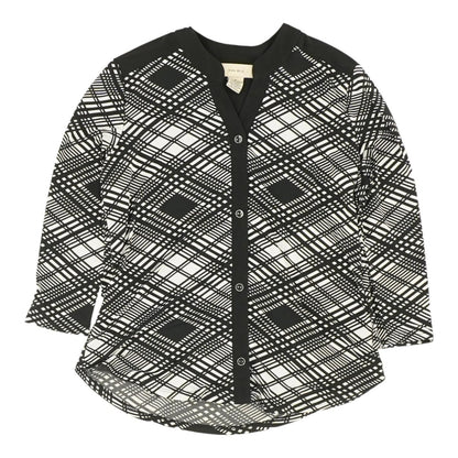 Black Graphic 3/4 Sleeve Blouse