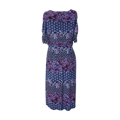 Navy Abstract Midi Dress