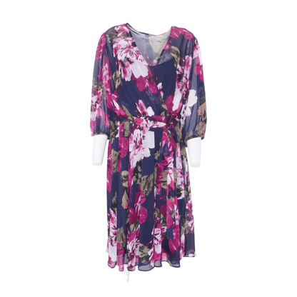 Navy Plus Floral Midi Dress