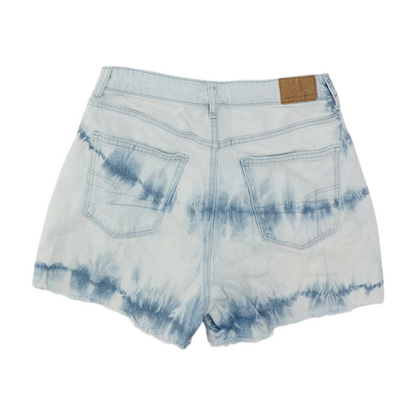 Blue Solid Denim Shorts