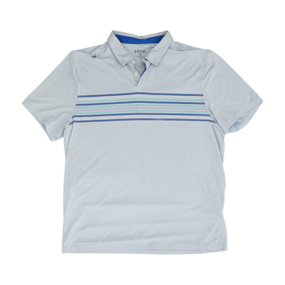 Blue Striped Short Sleeve Polo