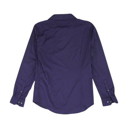 Purple Solid Long Sleeve Button Down