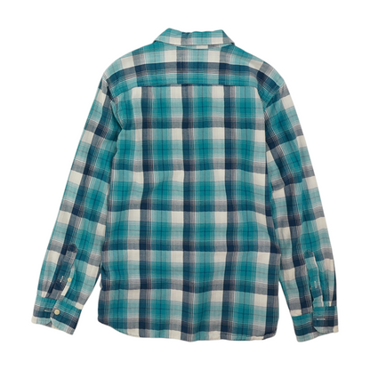 Green Plaid Long Sleeve Button Down