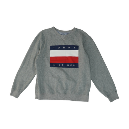 Gray Solid Sweatshirt Pullover