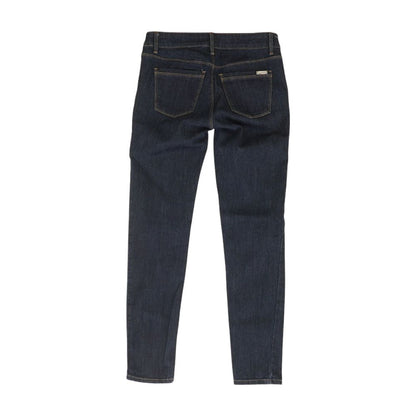 Blue Solid Low Rise Slim Leg Jeans