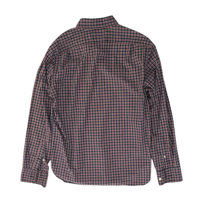 Navy Check Long Sleeve Button Down