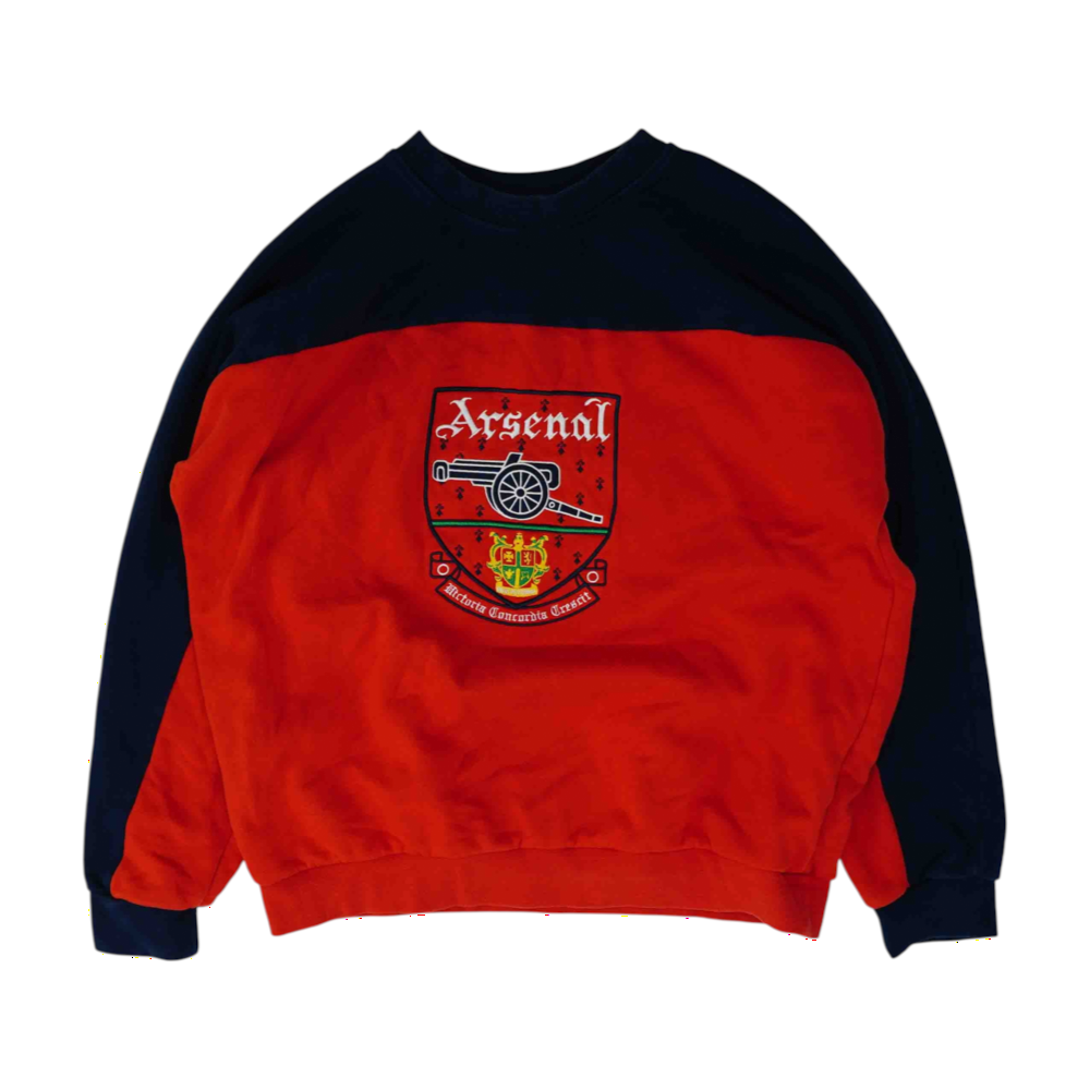Red Color Block Sweatshirt Pullover