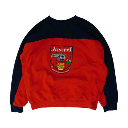 Red Color Block Sweatshirt Pullover