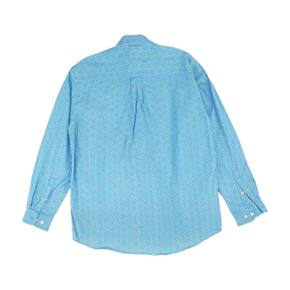 Blue Print Long Sleeve Button Down