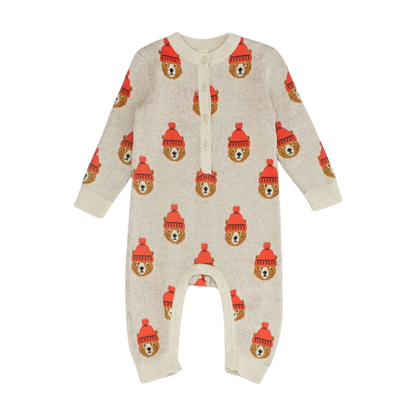 Beige Print One-Piece