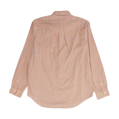 Orange Plaid Long Sleeve Button Down
