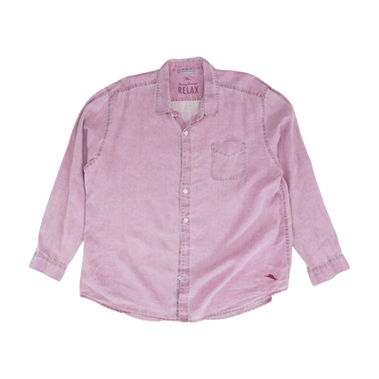 Pink Solid Long Sleeve Button Down