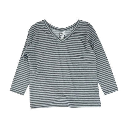Gray Striped Knit Top