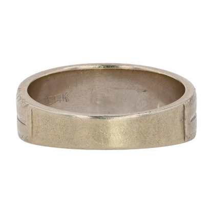 14K White Gold Band Ring