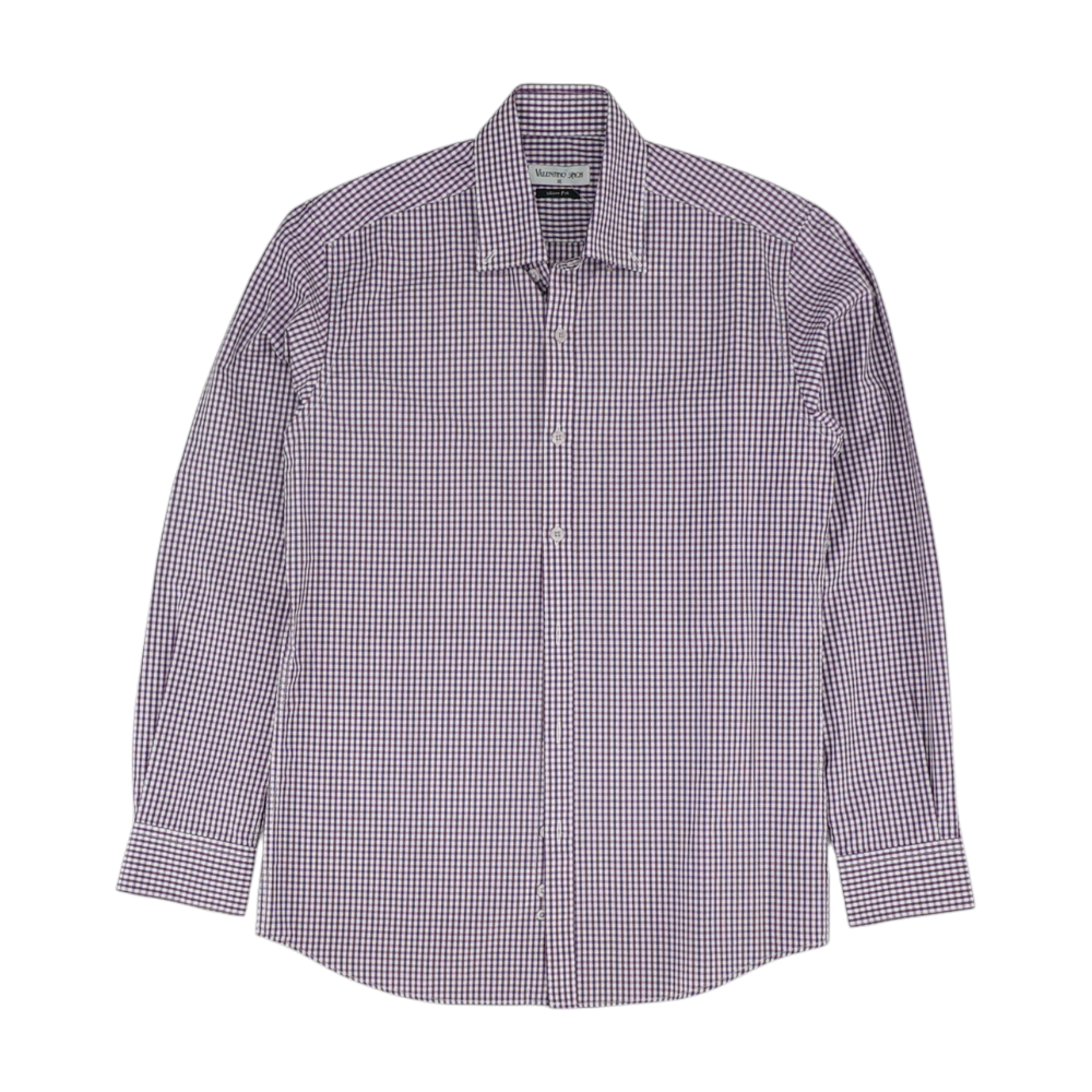 Purple Check Long Sleeve Button Down
