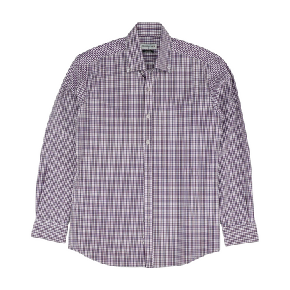 Purple Check Long Sleeve Button Down