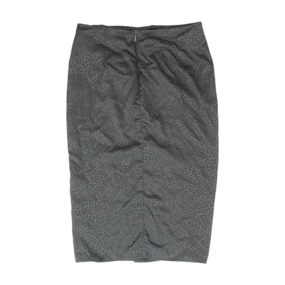 Black Animal Print Midi Skirt