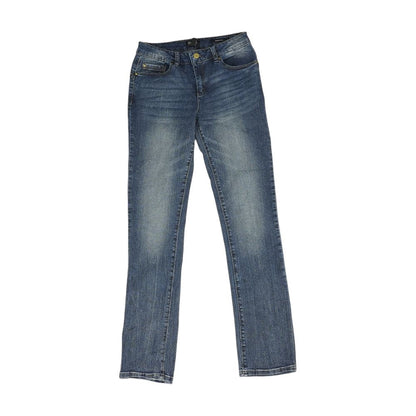 Blue Mid Rise Slim Leg Jeans