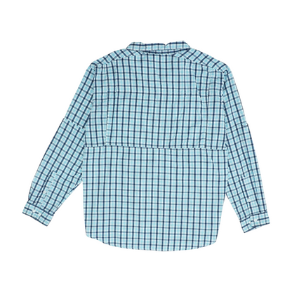 Blue Plaid Outdoor Button Down