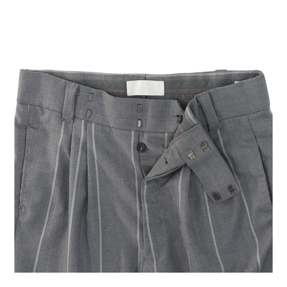 x Ermenegildo Zegna Grey Wool Striped Dress Pants