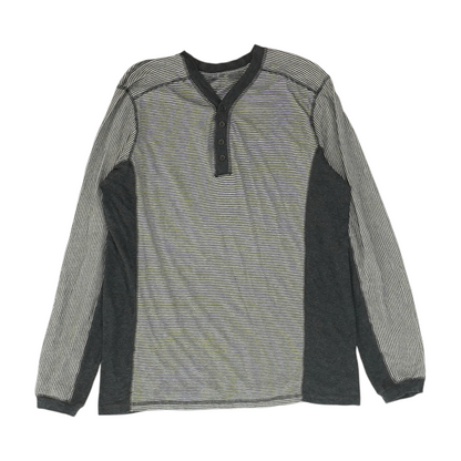 Black Striped Henley T-Shirt