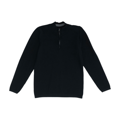 Navy Solid 1/4 Zip Sweater