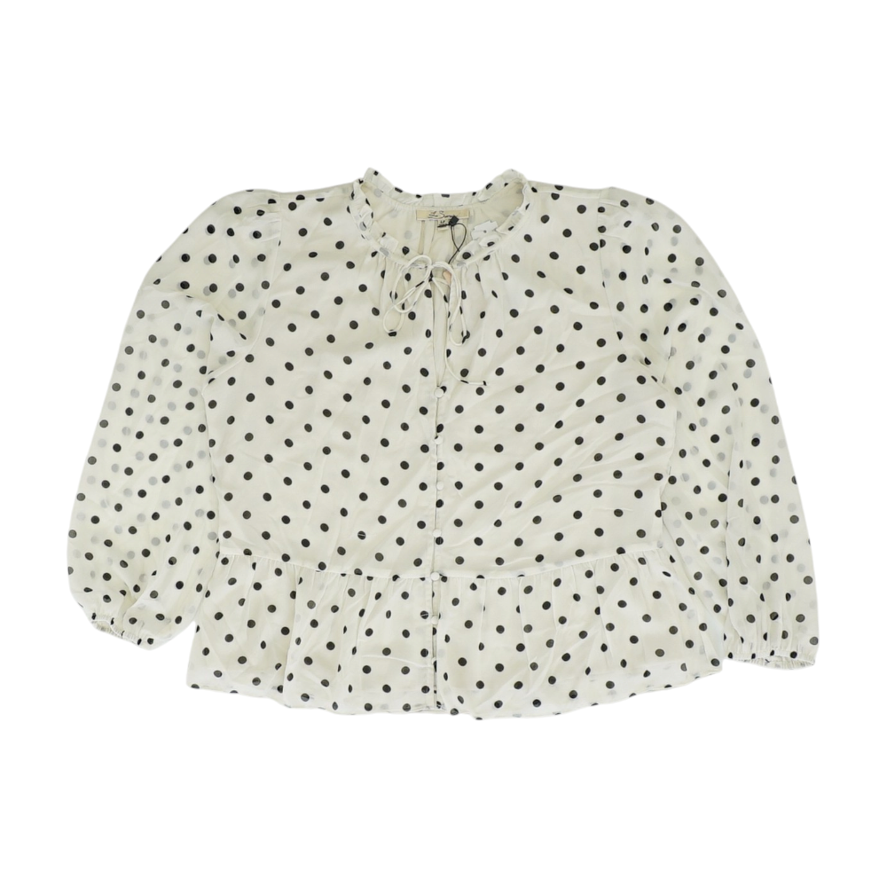 Ivory Petite Polka Dot Button Down