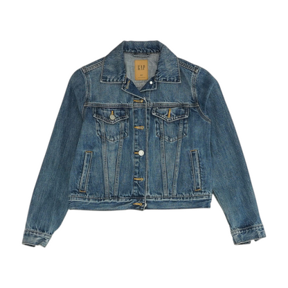 Blue Petite Solid Denim Jacket