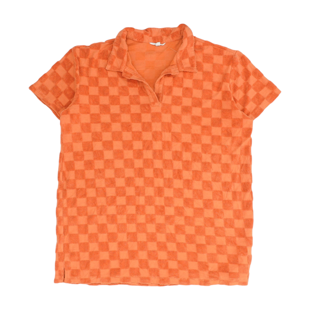 Orange Solid Short Sleeve Polo