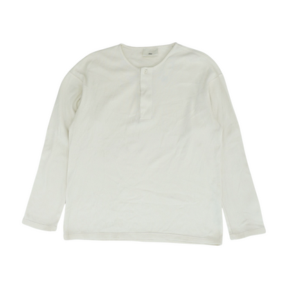 Cream Solid Henley T-Shirt