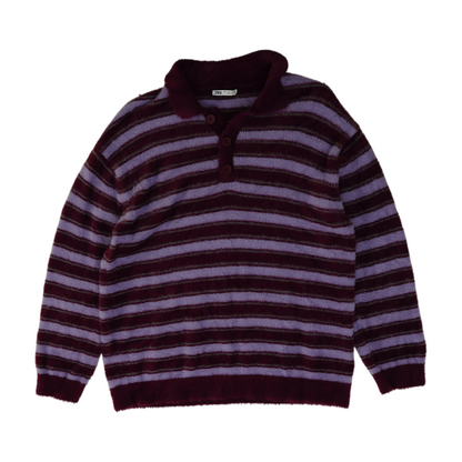 Purple Striped Pullover Sweater