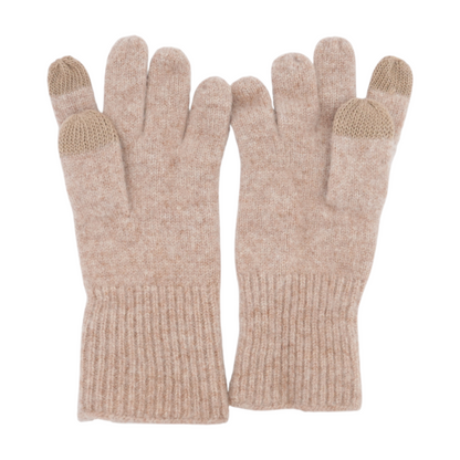 Beige 100% Cashmere Gloves