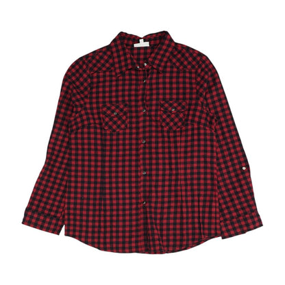 Red Check Button Down