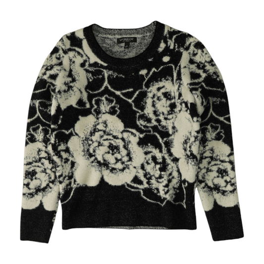 Black Floral Pullover Sweater