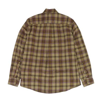 Khaki Plaid Flannel Button Down