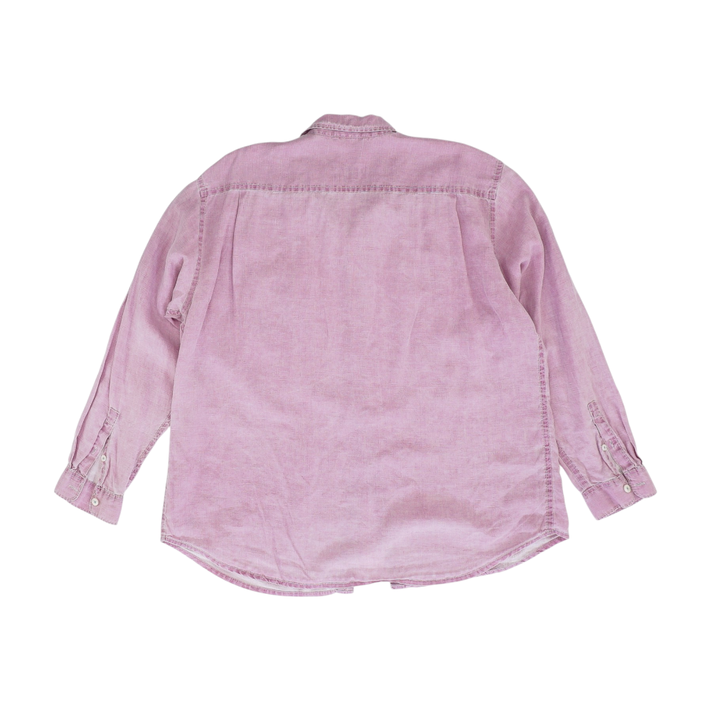Pink Solid Long Sleeve Button Down