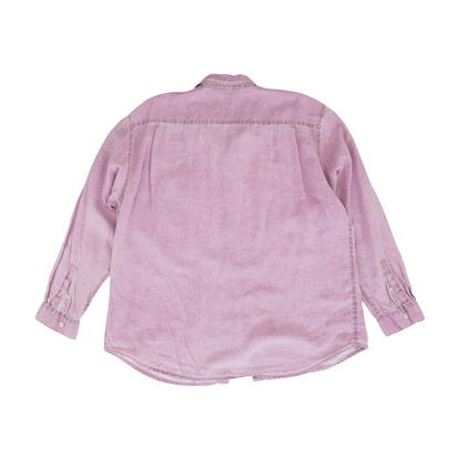 Pink Solid Long Sleeve Button Down