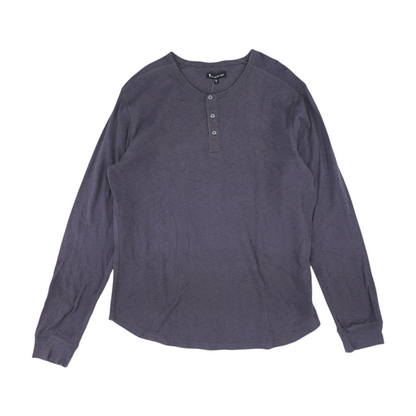 Gray Solid Henley T-Shirt