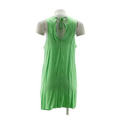 Green Solid Midi Dress