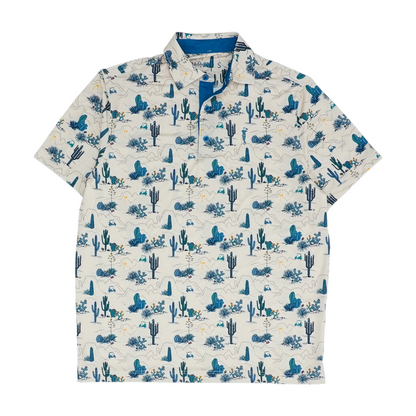Beige Graphic Short Sleeve Polo