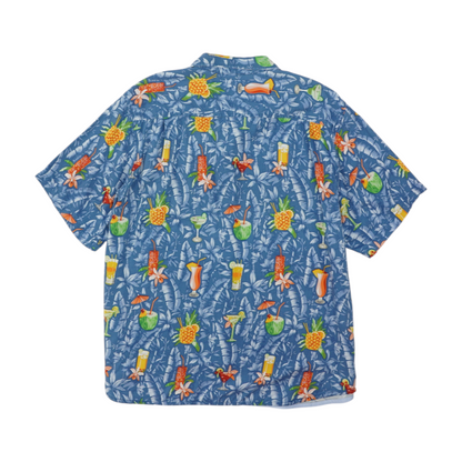 Blue Print Short Sleeve Button Down