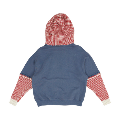 Blue Solid Hoodie Pullover