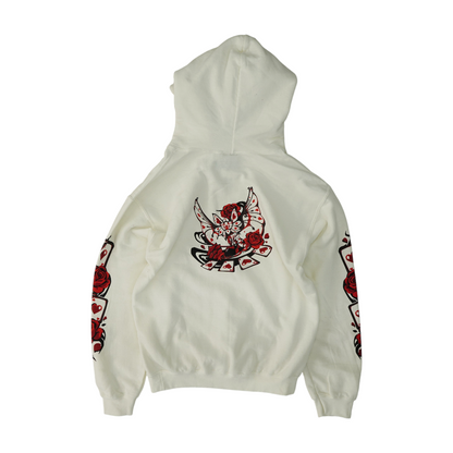 White Solid Hoodie Pullover