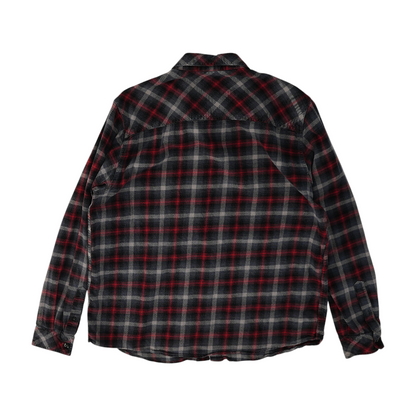 Gray Plaid Flannel Button Down